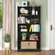 72-inch Bookcase, Modern 6-Tier White Bookshelf, Wood Display Shelf