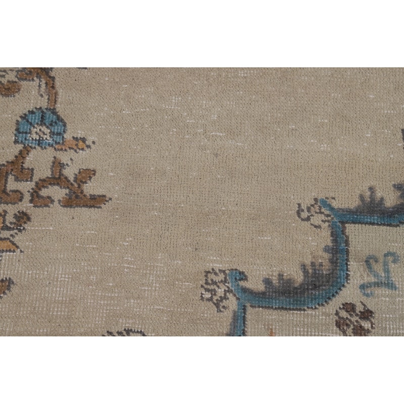 Hand Knotted Oriental 100% Wool Carpet Traditional Medallion Beige & Ivories Tabriz Area Rug - 11' 7'' X 8' 4''