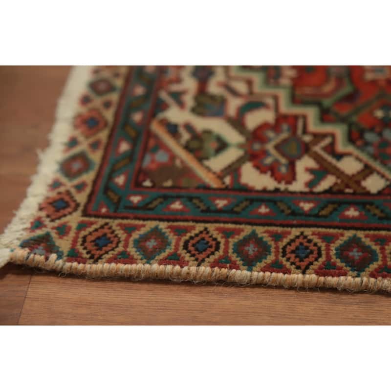 Hand Knotted Oriental 100% Wool Carpet Traditional Medallion Oranges & Rust Tabriz Area Rug - 5' 9'' X 2' 10''