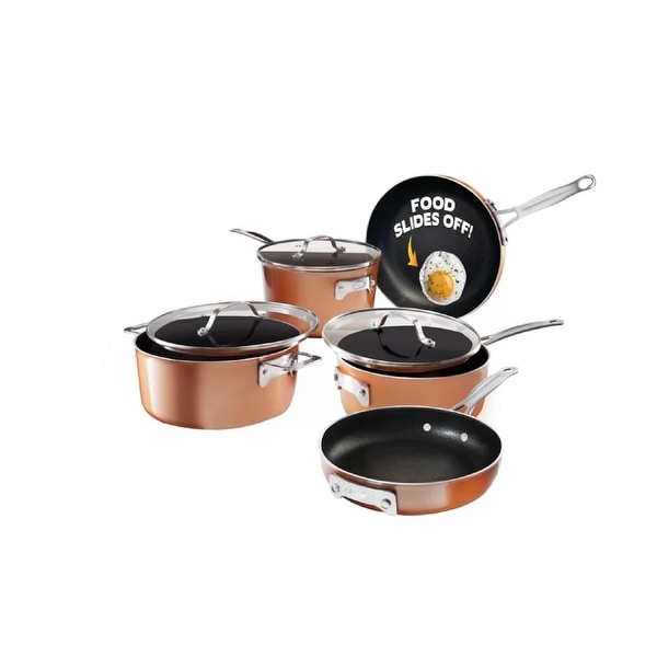 Gotham Steel Stackmaster Non-Stick Stackable 8-piece Cookware Set. Opens flyout.