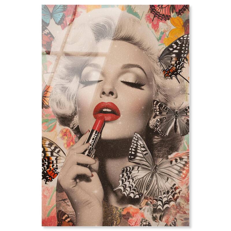 Iconic Lady Butterfly Collage Acrylic by Art Remedy, Ready to Hang - 30" x 45"