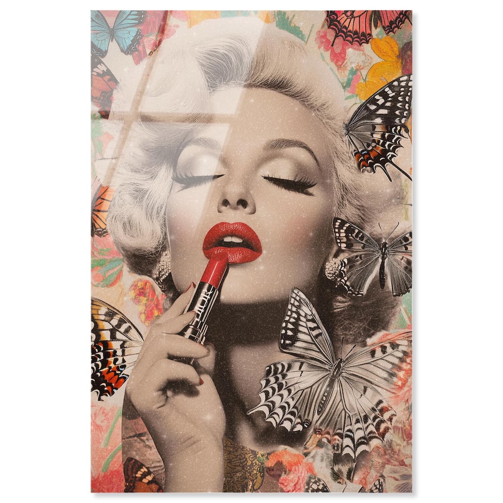 Iconic Lady Butterfly Collage Acrylic by Art Remedy, Ready to Hang