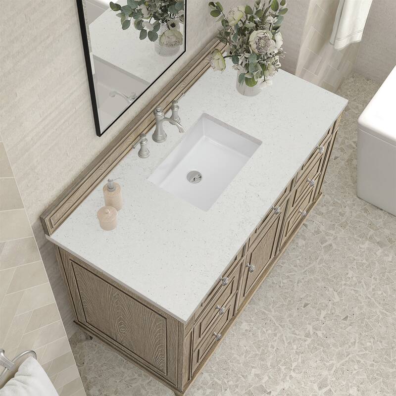 James Martin Vanities Lorelai 48" Single Vanity, Whitewashed Oak - Lime Delight