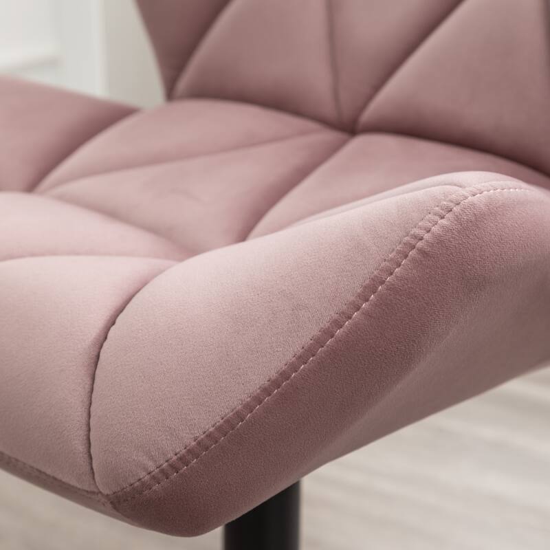 Luxury Velvet Upholstered Decorative Chairs Executive Chairs, Mauve Adjustable Height Swivel Chairs Computer Task Chair