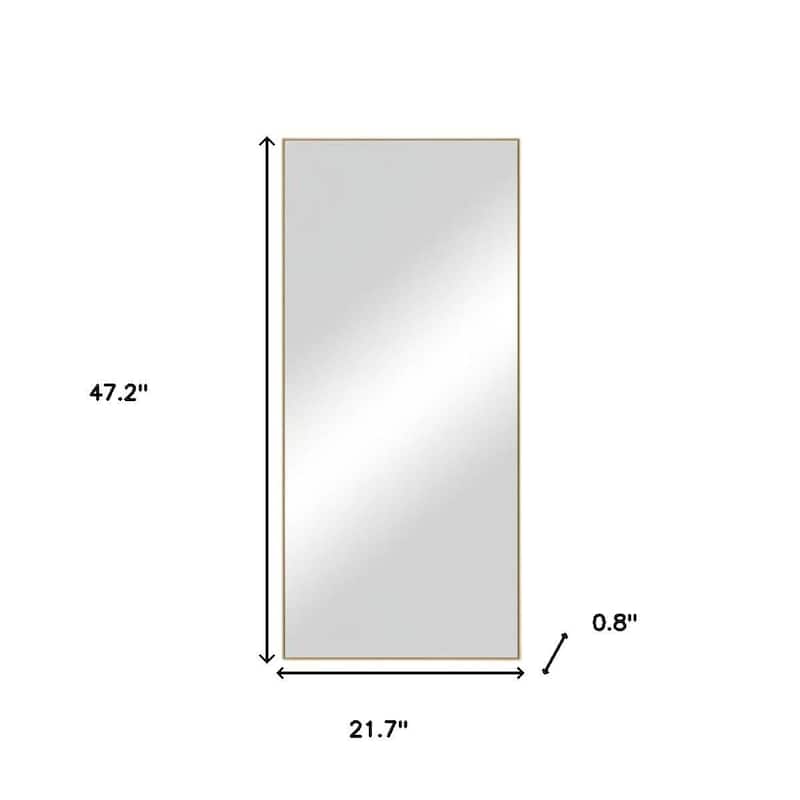 HomeRoots 47" Gold Metal Accent Mirror - 21.7" W x 0.8" D x 47.2" H