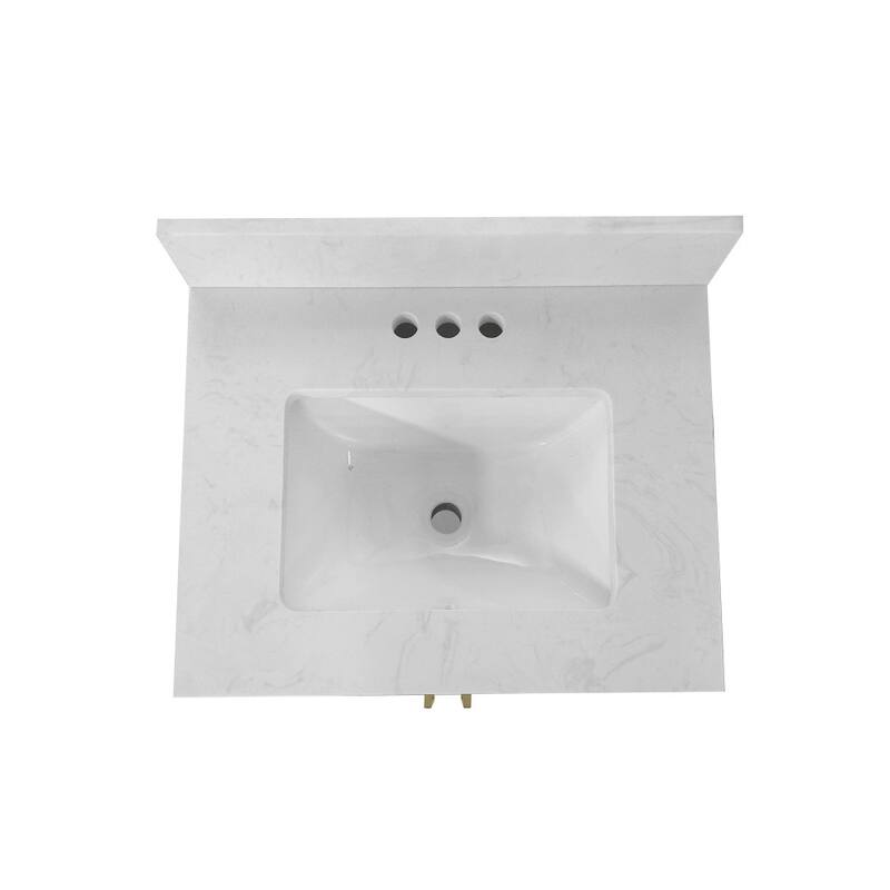 Bathroom Vanity with Undermount Sink and Open Storage Shelf