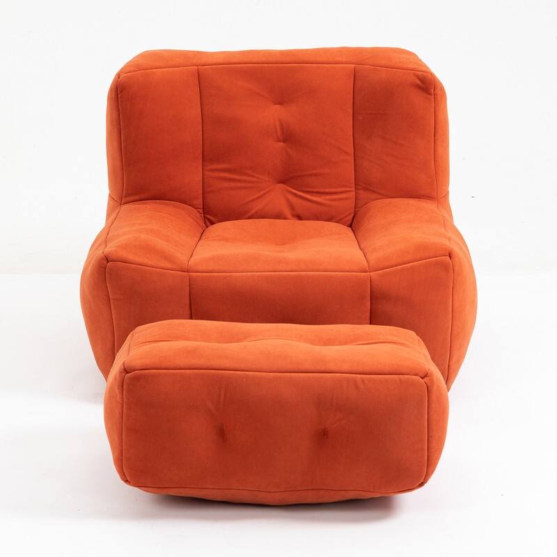 Fluffy Bean Bag Beanbag Chair with Memory Foam and Footrest