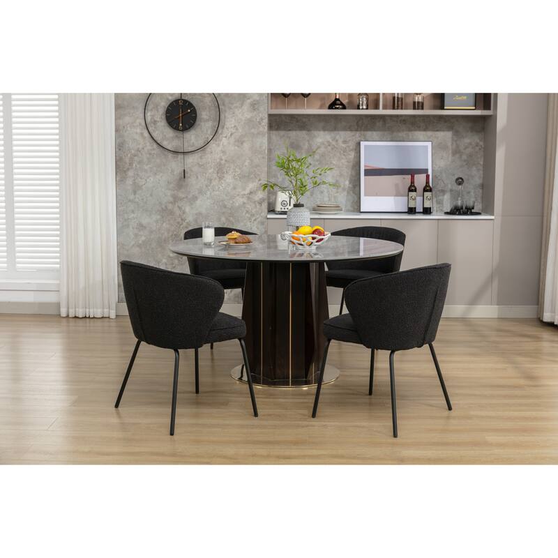 Dining Chairs With Black Metal Legs Set Of 2