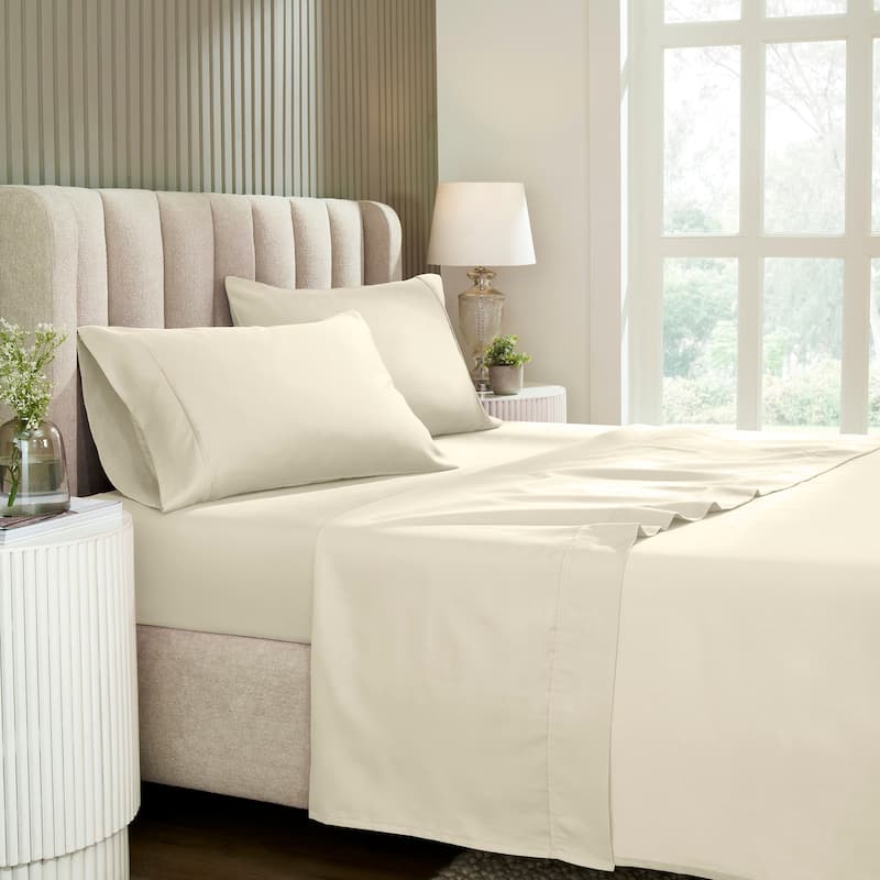 Superior Cotton Blend 1200 Thread Count Solid Deep Pocket Bed Sheet Set