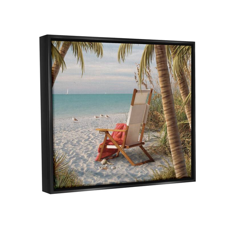 Stupell Tropic Breeze Beach Landscape Framed Floater Canvas Wall Art by Alan Giana