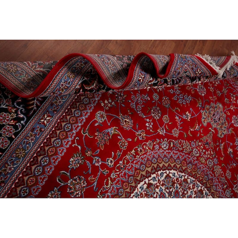 Traditional Floral Kashan Turkish Area Rug Bedroom Machine-Made Carpet - 9'8" x 13'3"