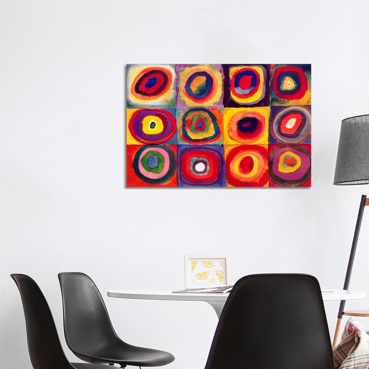 Wassily Kandinsky  CONCENTRIC CIRCLES Oil Paint   Reprint on Framed Canvas Art 