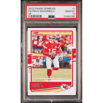 Patrick Mahomes 2020 Panini Donruss SP Football Card #1 Graded PSA 10 - 8'6" x 11'6"