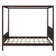 preview thumbnail 3 of 7, Black Queen SizeSolid Wood Canopy Platform Bed with Headboard and Footboard, Slat Support Leg