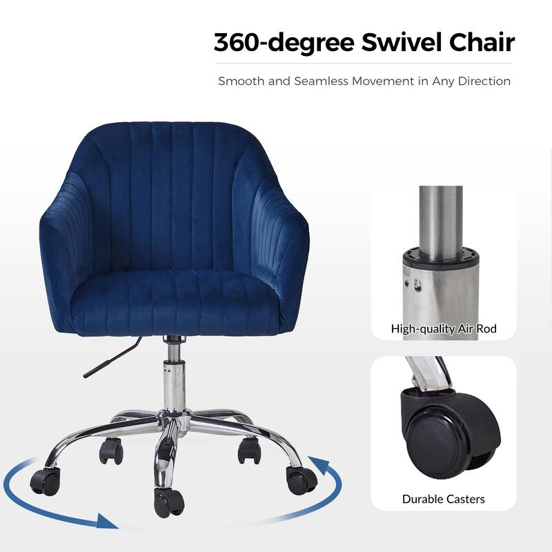 Gerhard Modern Velvet Task Chair - 360 Degree Swivel by HULALA HOME