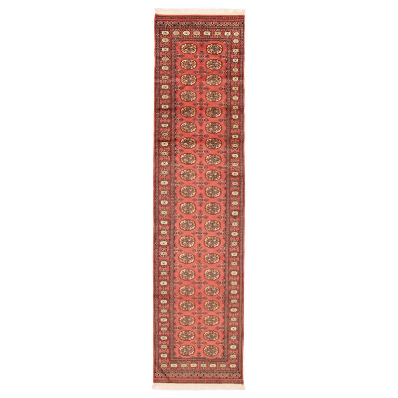 ECARPETGALLERY Hand-knotted Peshawar Bokhara Coral Wool Rug - 2'6 x 10'3 - 2'6 x 10'3 - Coral
