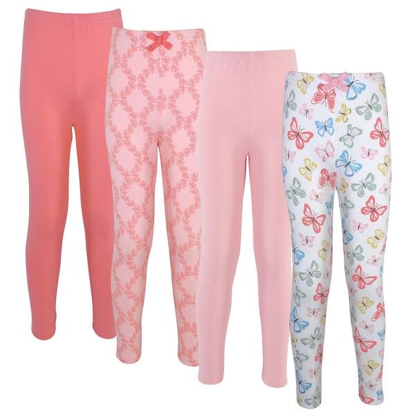 slide 1 of 1, Touched by Nature Toddler, Big Kids and Youth Girl Organic Cotton Leggings 4pk, Butterflies Butterflies - 2T