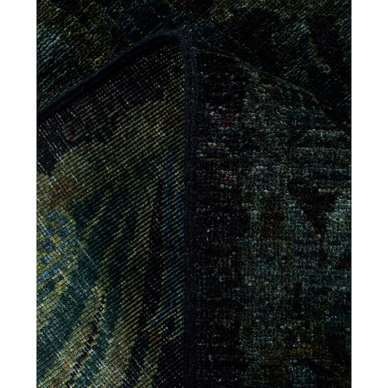 Overdyed One-of-a-Kind Hand-Knotted Runner Rug - Black - 2' 6" x 7' 10"