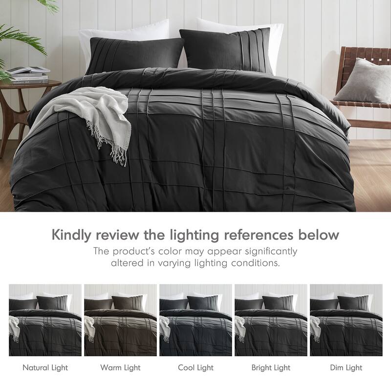 Chelsea Square Evans Pinch Pleated Soft Washed Boho Duvet Cover Set