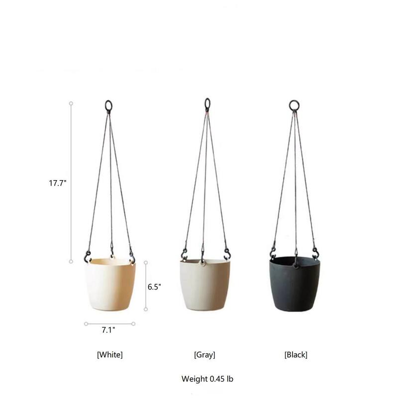 RusticReach Modern Resin Hanging Planter for Artificial Plants - White
