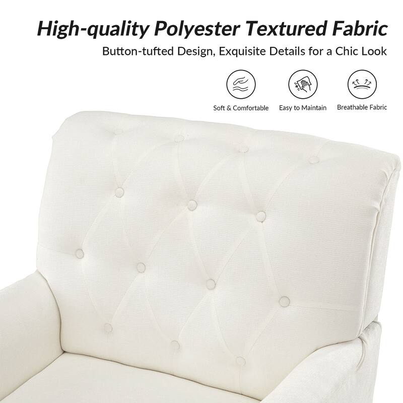 Geltrude Classic Upholstered Accent Arm Chair with Button Tufted Back by HULALA HOME