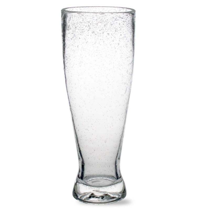 Bubble Glass Pilsner - 25oz Clear Drinkware, Dishwasher Safe, Everyday Use, 9in H x 3in Dia, Perfect for Beer and Beverages