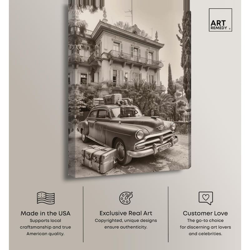 Pack Up the Car Canvas by Art Remedy, Gallery Wrapped