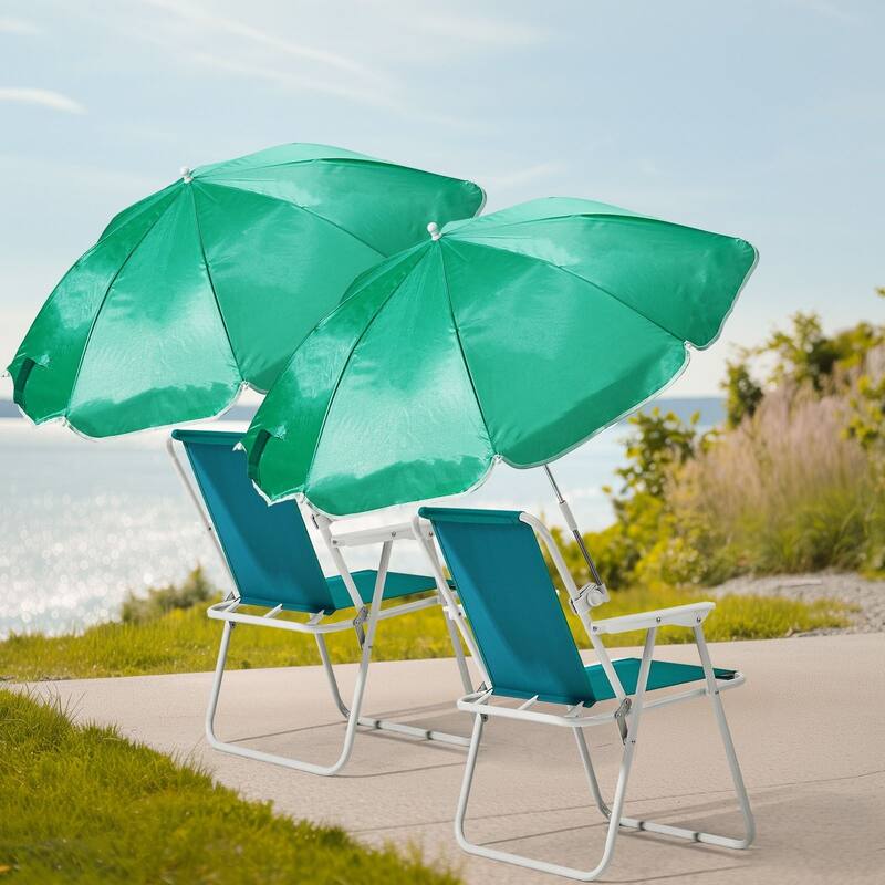 Portable Folding Beach Chair with Detachable Umbrella