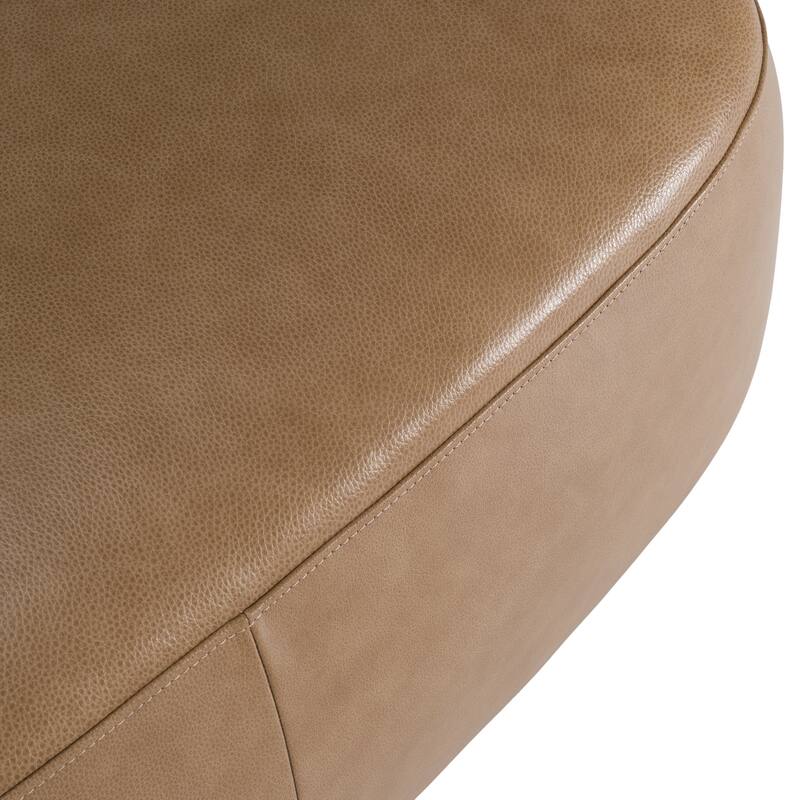 Divani Casa Kinsey Modern Tan Leather Large River Rock Ottoman