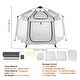 preview thumbnail 7 of 8, Grey Oxford Cloth Baby Playpen with Canopy, UV Shade and Mesh Sides - 59.8” L x 59.8” W x 37.0” H