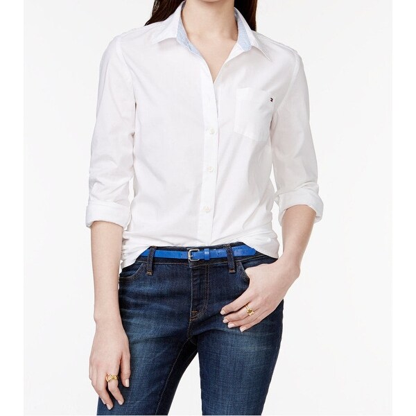 tommy hilfiger button down womens