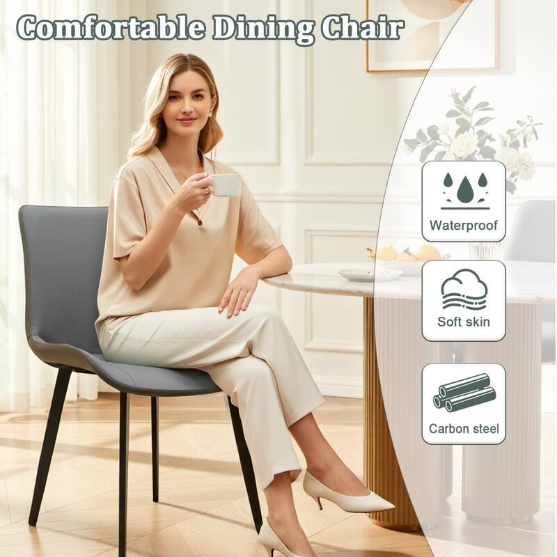20.47" Modern Upholostered Dining Chair with Metal Legs, Set of 4