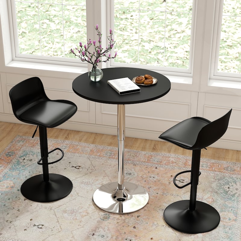 360 Swivel Round Pub Table Height Adjustable Bar Table 27.5-35.6 inches