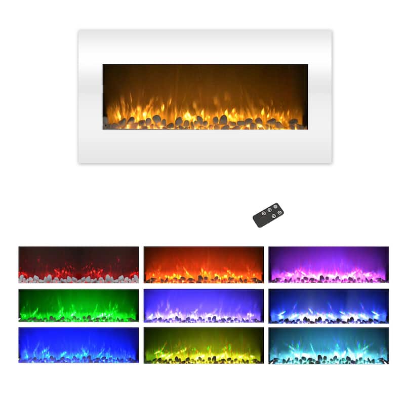 Northwest Wall-mounted LED Electric Fireplace w/ Remote