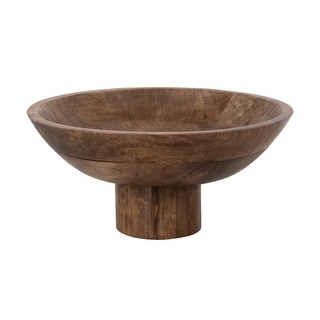 Mango wood footed bowl