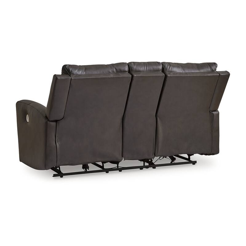 Signature Design by Ashley Boxmere Dark Brown Double Power Reclining Loveseat with Console - 75"W x 38"D x 39"H