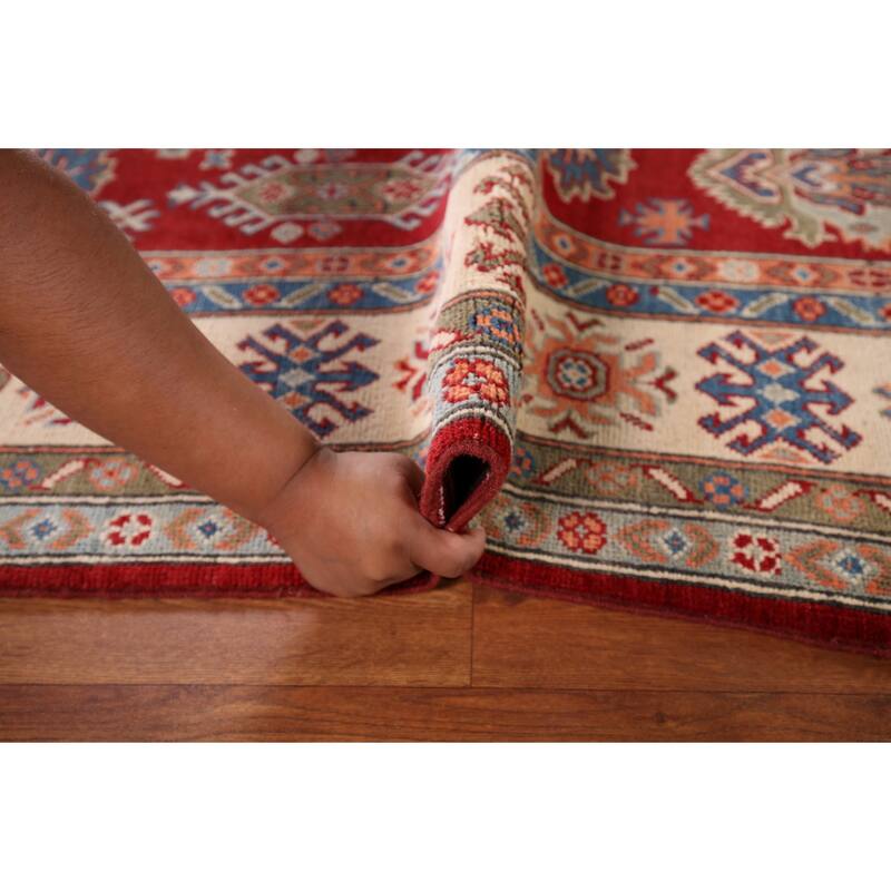 Kazak Oriental Area Rug Handmade Traditional Red Wool Carpet - 5'5" x 7'9"