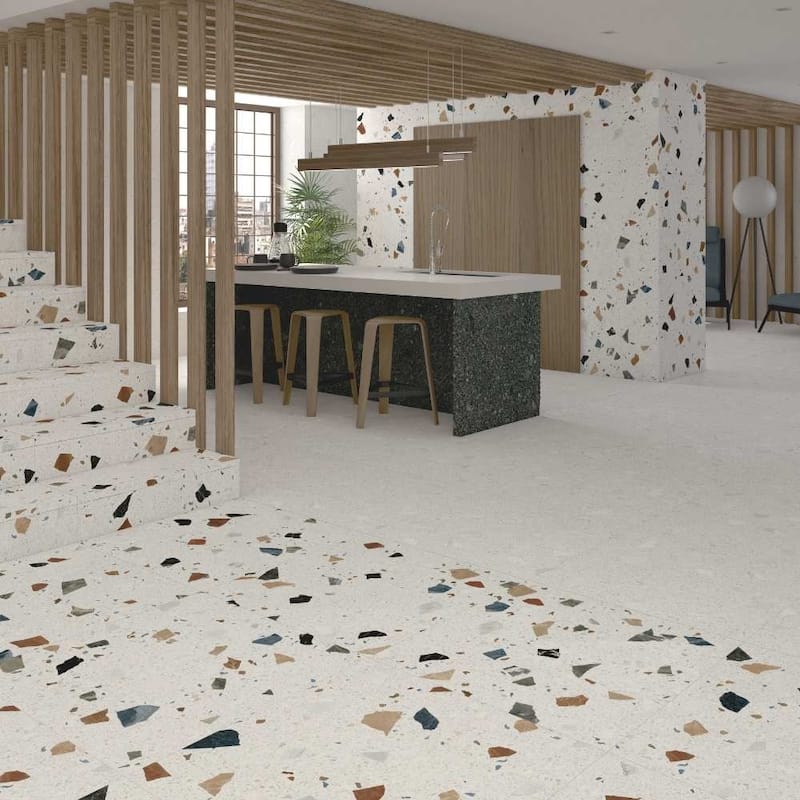 Terrazzo 24x24 Matte Stone Look Porcelain Tile - Floor, Wall - Large Format