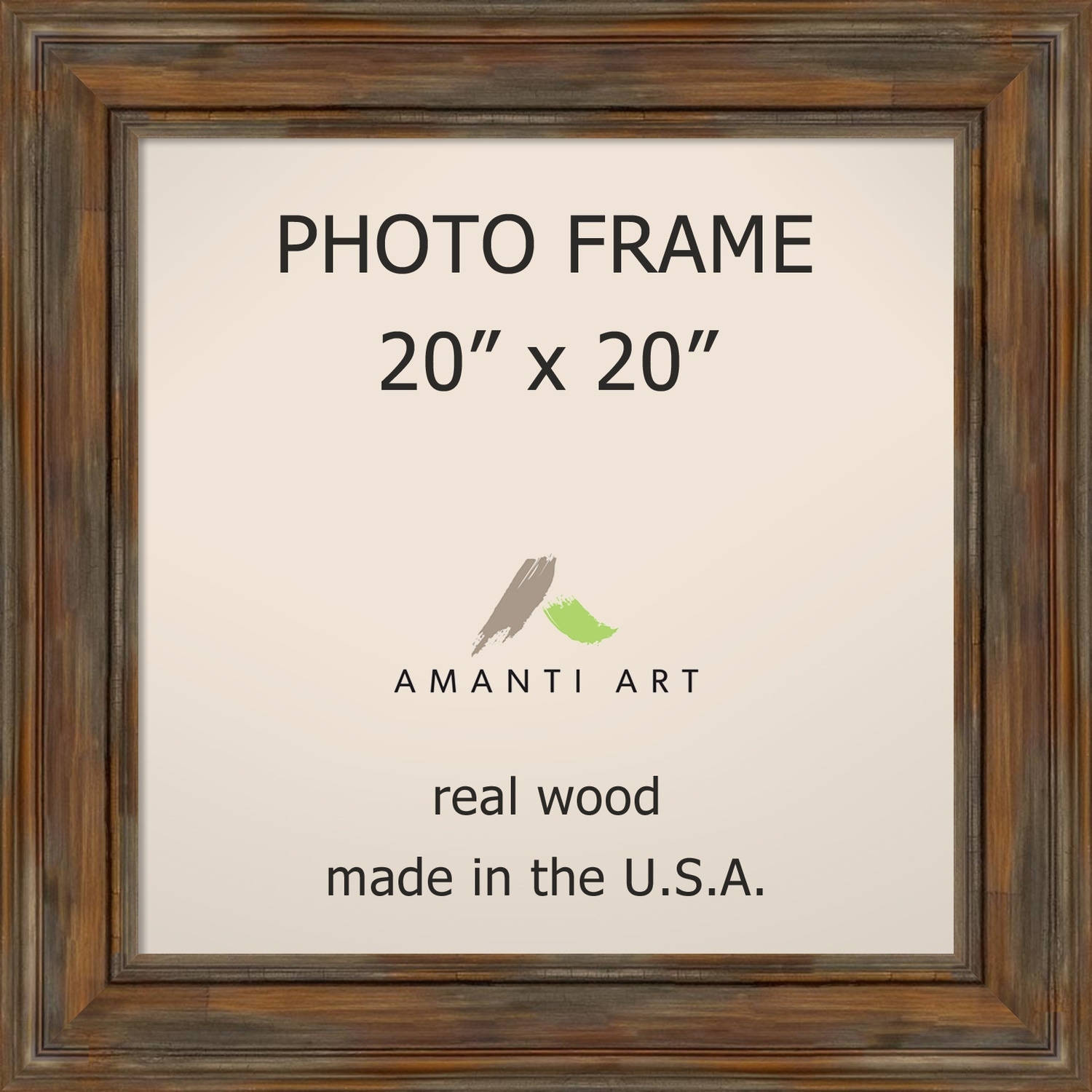 Handmade Walnut Brown Wooden Picture Frame with Mount and Back Stand 6 x 8''