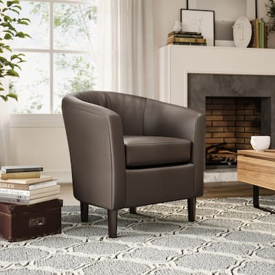 Harper Faux Leather Barrel Chair