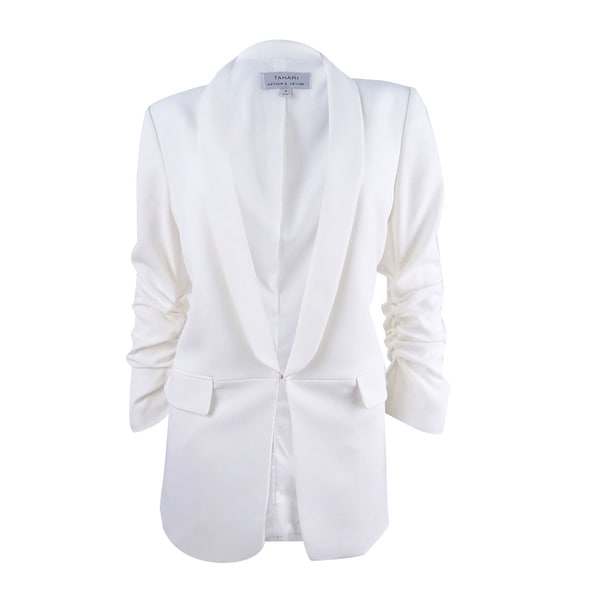 Tahari ASL Women's Shawl-Collar Ruched Blazer. Opens flyout.