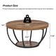 preview thumbnail 20 of 43, 31.7" Round Coffee Table, Rustic 2-Tier Center Table with Storage Open Shelves