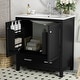 preview thumbnail 45 of 191, GDFStudio - Aurora Wood Bathroom Vanity Set with Ceramic Sink and Divided Drawers 30"+1 package - Black