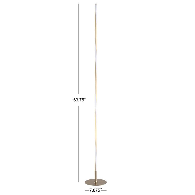 Iris 63.75" LED Integrated Floor Lamp, Chrome by JONATHAN Y