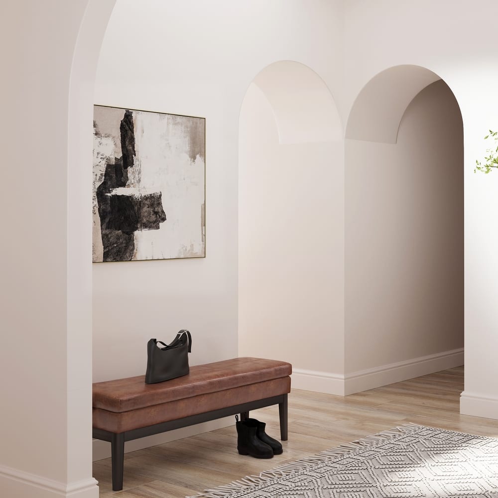 WYNDENHALL Bragg 45 inch Wide Mid Century Ottoman Bench - 44 Inches wide