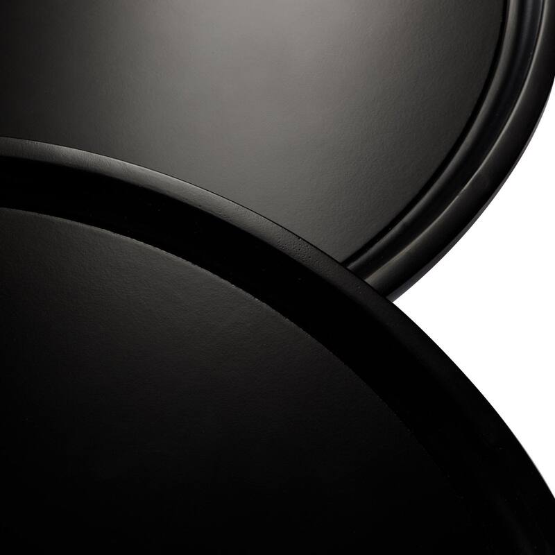 Maven Lane Sonia Rustic Wooden Nesting Coffee Tables in Matte Black