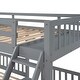 preview thumbnail 13 of 18, Full Over Twin & Twin Triple Bunk Bed with Drawers and Guardrails for Space-Saving and Versatile Family Use