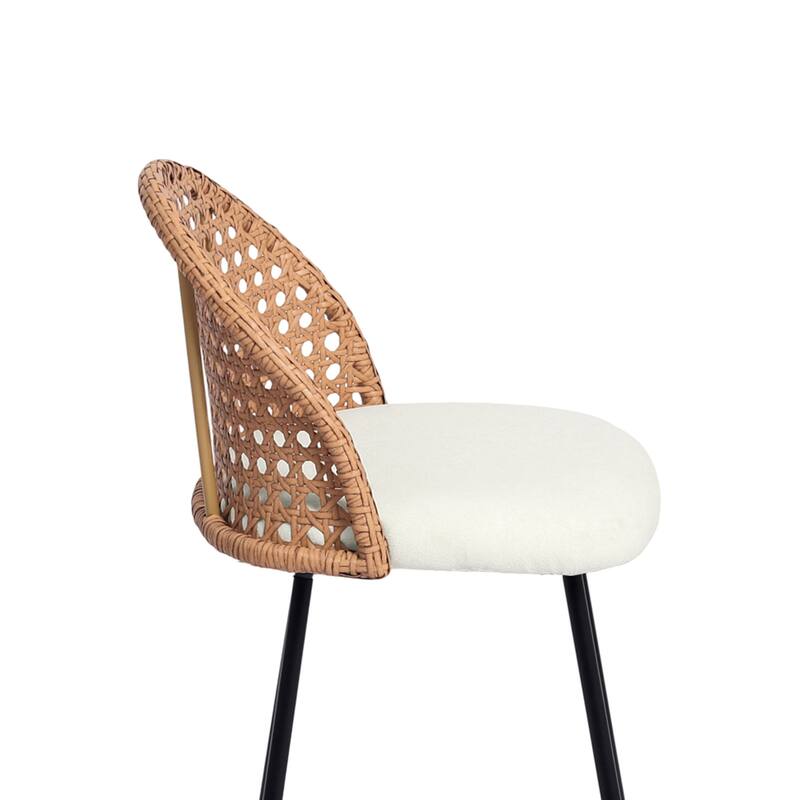 28"/29" Set of 2 Rattan Counter Height Swivel Bar Stools Chenille Cushion