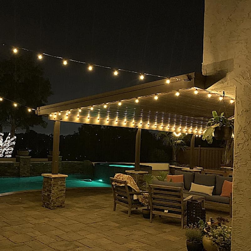 100 Foot G40 Outdoor Globe Patio String Lights - Set of 125 G40 Clear Bulbs
