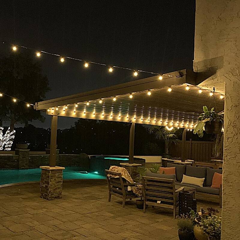 100 Foot G40 Outdoor Globe Patio String Lights - Set of 125 G40 Globe Bulbs